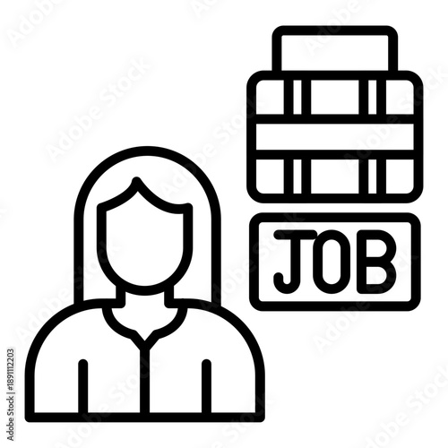 Job Seeker Female Vector Icon
