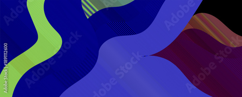 Dark black background abstract 3D geometric with wave effect decoration. Vector illustration