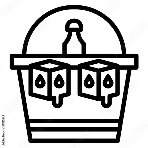 Ice Bucket Vector Icon