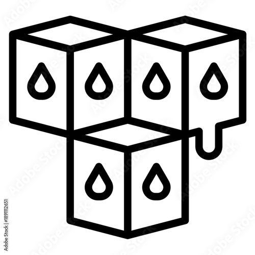 Ice Cubes Vector Icon