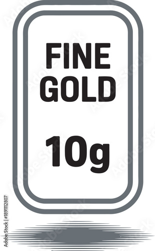 Fine Gold 10g Bar Icon – Precious Metal Investment Label Design