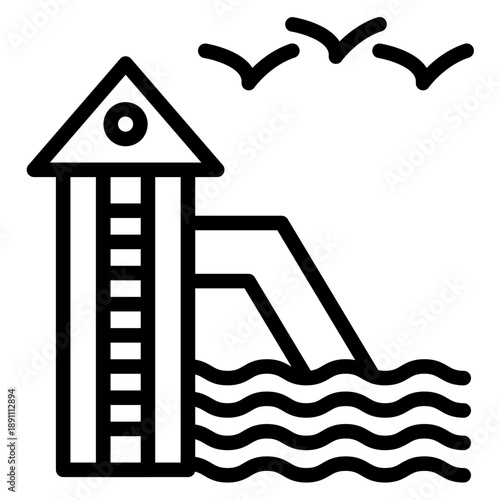 Water Slide Vector Icon