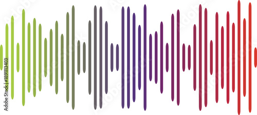 Colorful digital sound wave equalizer bars creating a vibrant audio visualization