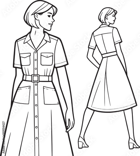 vector illustration of a dress