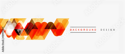 Abstract geometric pattern. Orange, red layers create dynamic visual flow. Minimalist design suitable for backgrounds, banners.