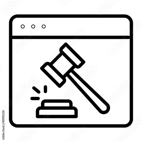 Auction Website Vector Icon