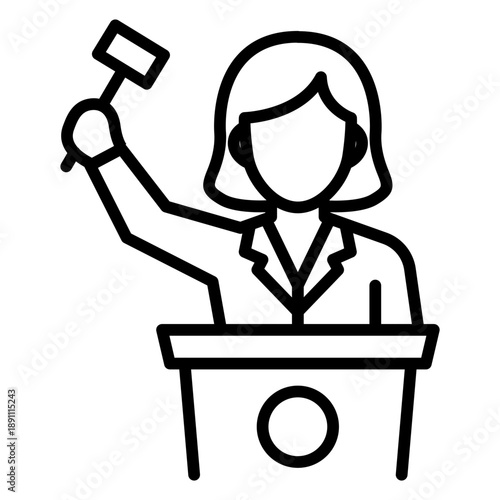 Auctioneer Female Vector Icon
