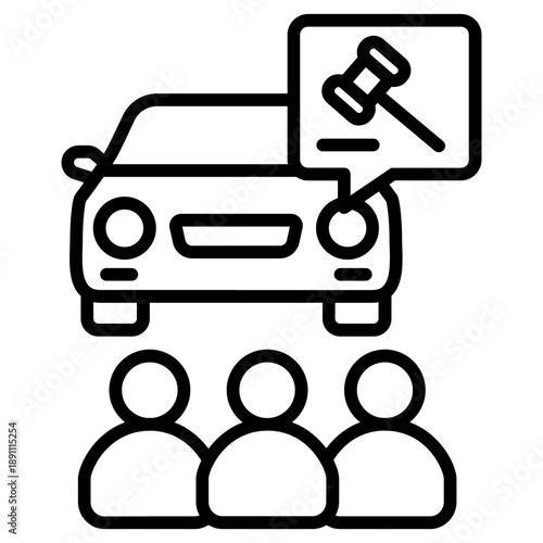Car Auction Vector Icon