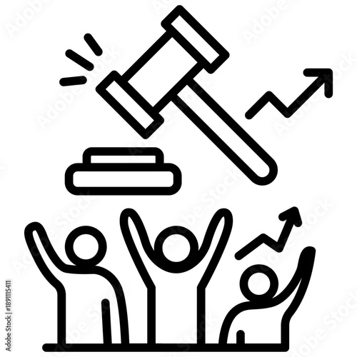 Dynamic Auction Vector Icon