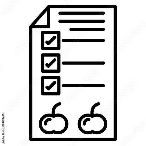 Meal Plan Vector Icon