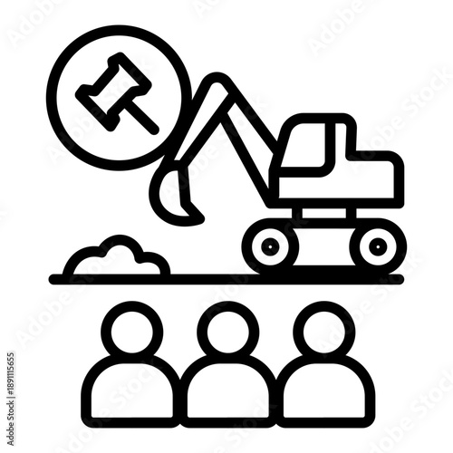 Machinery Auction Vector Icon