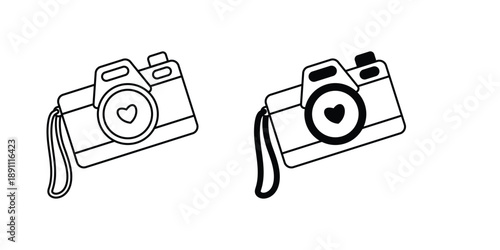 Photo Camera icon with white background vector stock illustration