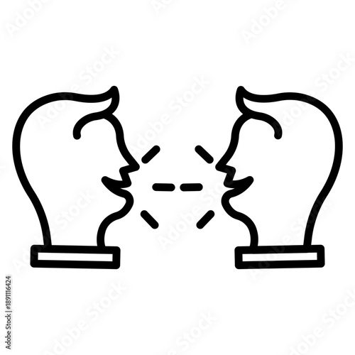 Face to Face Contact Vector Icon