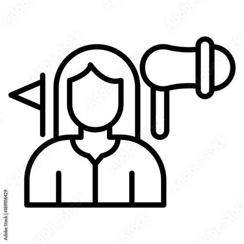 Tour Guide Female Vector Icon