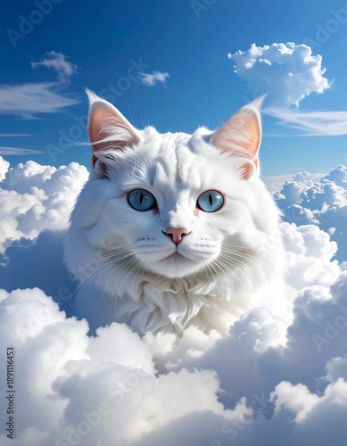 猫の顔の形の雲