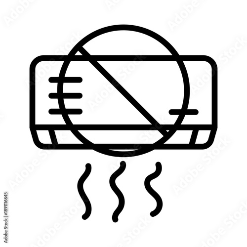 No Air Conditioning Vector Icon