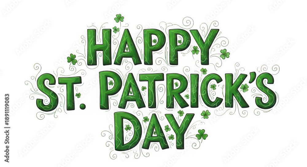 Fototapeta premium Happy st. patrick's day isolated on transparent background