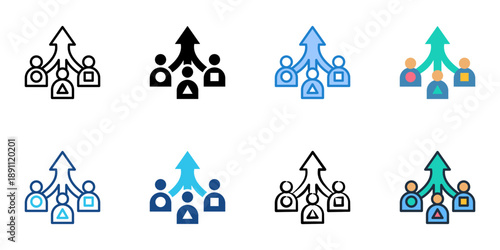 Cultural Leadership icons set multiple style collection. Editable stroke 
