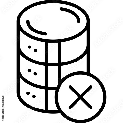 Corrupted Database Vector Icon