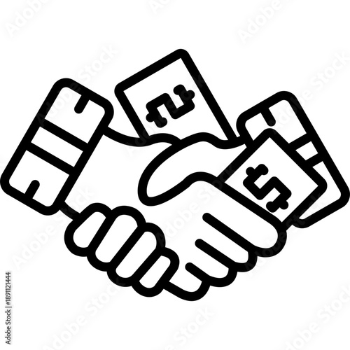 Unethical Handshake Vector Icon