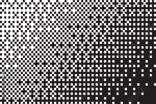 pixel gradient backgrounds with bitmap effect, black and white, vector, isolated on white background.