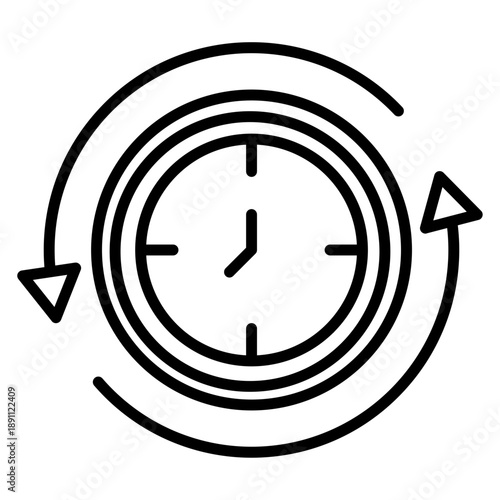 Round The Clock Vector Icon