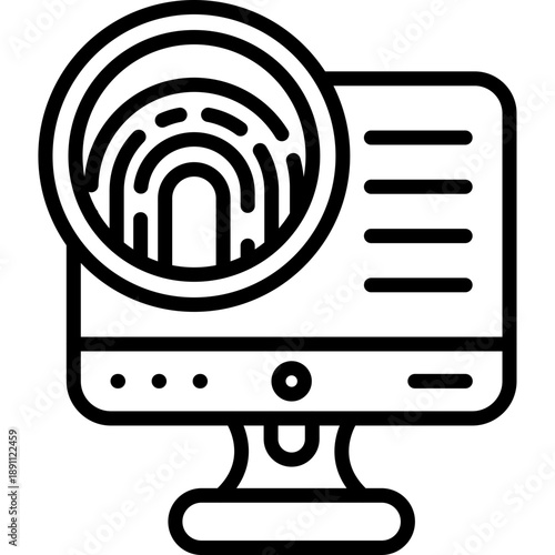 Biometric Computer Vector Icon