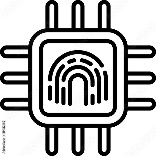 Biometric Cpu Vector Icon