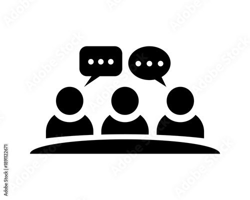 Press Conference Icon Flat Vector. Clean and minimal graphic design.