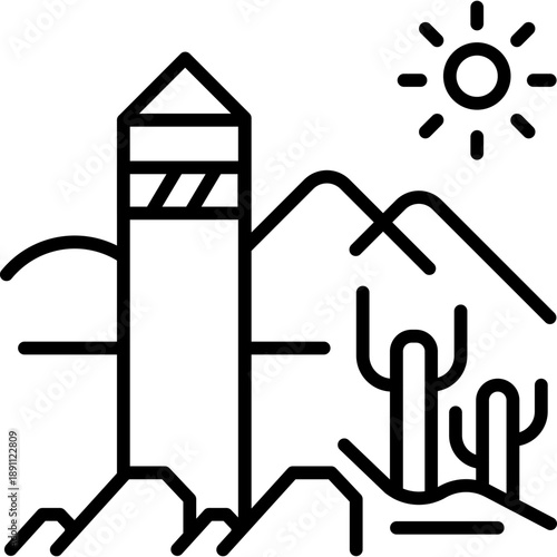 Border Post Vector Icon