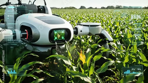 AI Precision Spot Spraying Robot Targeting Crops in Smart Farming Field