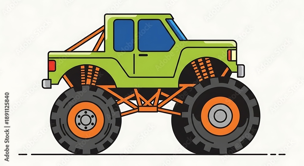 Naklejka premium Monster truck illustration