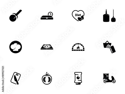 Comprehensive Set of Pizza Delivery and Italian Restaurant Icons