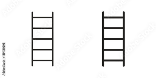 Ladder icon outline and solid black style for climbing access ascension and construction elements simple graphic symbol representing height progress growth achievement steps upwards
