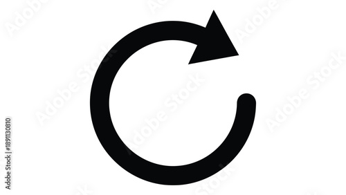 A simple black circular arrow icon suggesting a cycle or continuous process