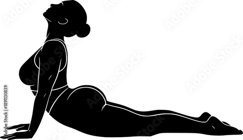 Yoga Woman Silhouette Fitness Wellness Icon Vector Illustration