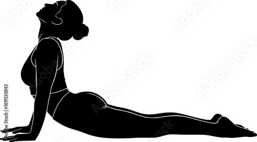 Yoga Woman Silhouette Fitness Wellness Icon Vector Illustration