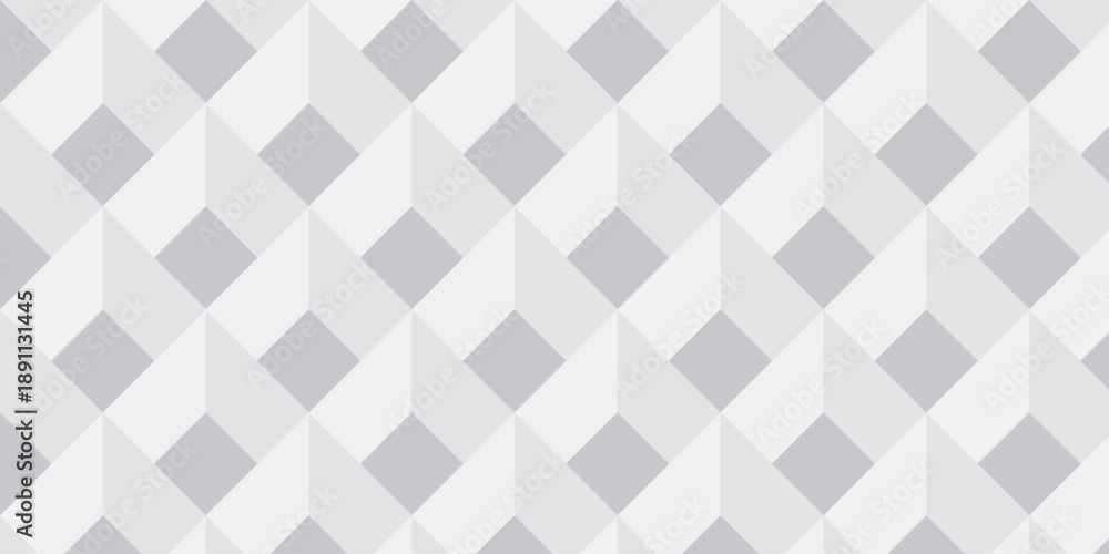 Fototapeta premium Abstract white geometric cube wall creative concept triangle overlap square technology background. vector digital cubes fabric and wallpaper grid block texture background.
