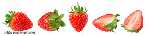 red strawberries isolated
