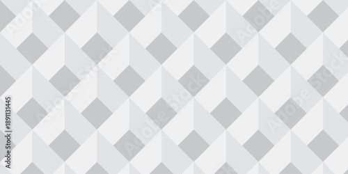 Abstract white geometric cube wall creative concept triangle overlap square technology background. vector digital cubes fabric and wallpaper grid block texture background.