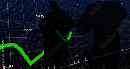 Animation of financial data processing over rugby player