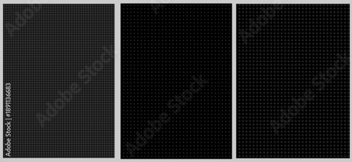 Design of square graph paper, school math sheet, grid paper sheet, notebook pattern, architectural graph paper vector flat. Set of square grid background with lines and dots with empty space on dark g