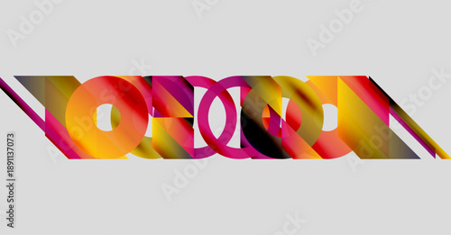 Abstract composition. Overlapping shapes, vibrant colors, geometric forms create dynamic visual experience. Modern design, bold presentation.