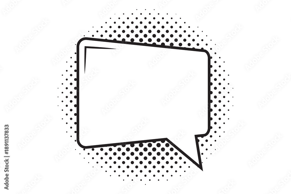 Fototapeta premium Speech Bubble icon with sunburst, halftone with Speech Bubble icon. Speech bubble comic icon, flat Cloud message box, speech bubbles collection.