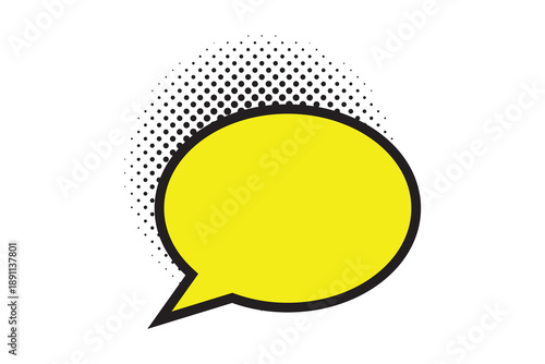 Speech Bubble icon with sunburst, halftone with Speech Bubble icon. Speech bubble comic icon, flat Cloud message box, speech bubbles collection.