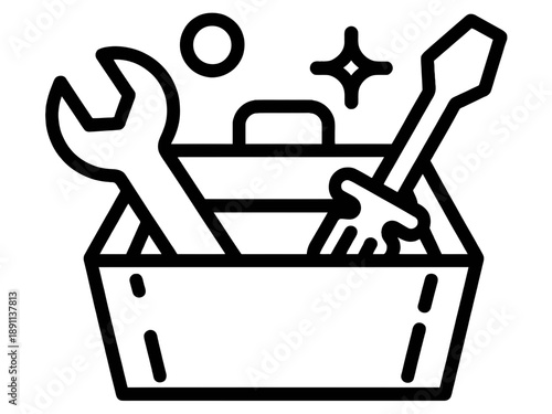 Illustration of two hands reaching up with a dot and two stars