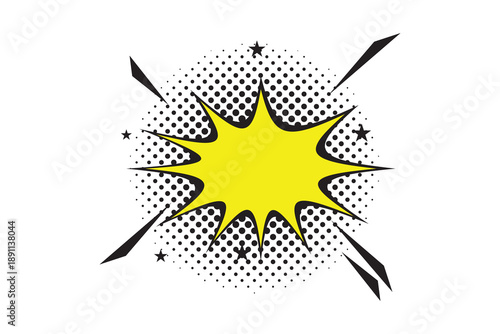 Speech Bubble icon with sunburst, halftone with Speech Bubble icon. Speech bubble comic icon, flat Cloud message box, speech bubbles collection.