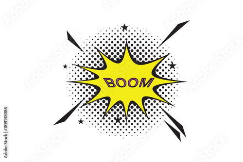 Speech Bubble icon with sunburst, halftone with Speech Bubble icon. Speech bubble comic icon, flat Cloud message box, speech bubbles collection.