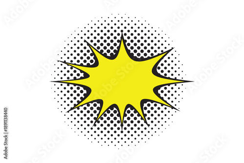 Speech Bubble icon with sunburst, halftone with Speech Bubble icon. Speech bubble comic icon, flat Cloud message box, speech bubbles collection.