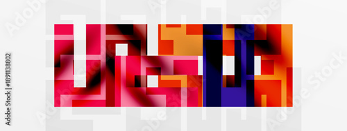 Abstract mosaic pattern. Vivid colors blend, creating geometric shapes. White background emphasizes vibrant design elements.